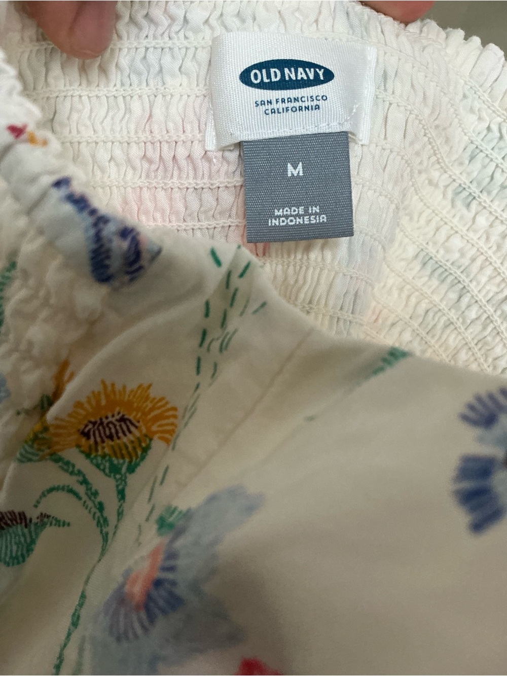 Old Navy Cream Floral Sundress Medium Fit & Flare Cami Style Boho Cottagecore - Picture 4 of 12